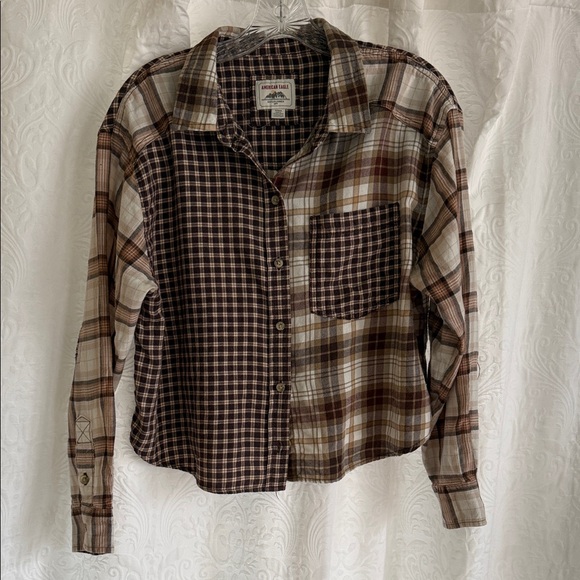 American Eagle Outfitters Tops - American Eagle Cozy Cabin Cropped Flannel Shirt